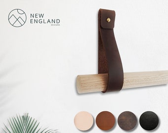 Curtain Rod holder / Pole holder, Leather Strap curtain hanger, Curtain Rod bracket. * Pole not included