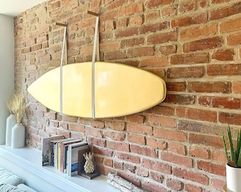 Oak and Leather Surfboard Rack.