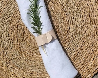 Serviettenringe, Hochzeitstisch, Sommer BBQ Leder handgefertigte Tischdekoration.