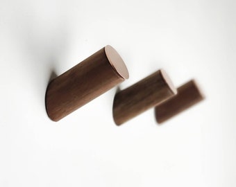 Walnut & Copper Wall Hook / Coat Hook / Towel Hook