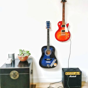 Floating Guitar Holder Wall Mount WALNUT / minimalist simple guitar rack