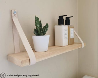 Shelf Straps Natural Leather |  Floating Shelf Leather Straps