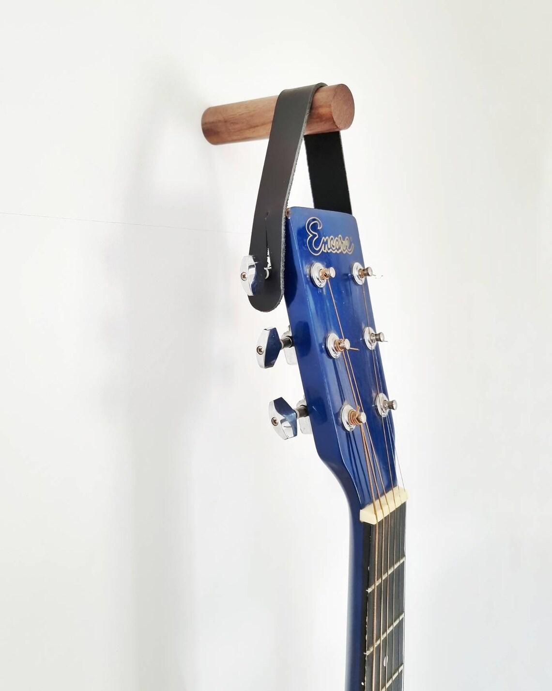 Walnut & Leather Guitar Holder Wall Mount. Etsy