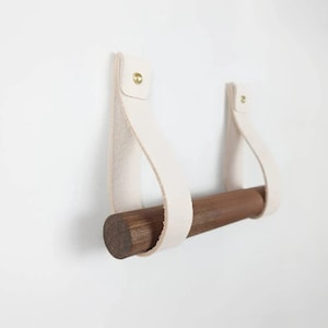 Wood & Leather toilet roll holder