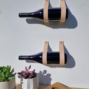 Leather Strap Wine Rack. One bottle set. image 5