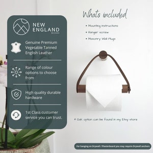 Toilet Roll Holder Walnut & Leather / Toilet paper holder 画像 3