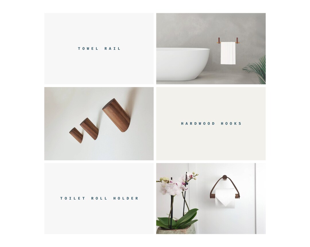 Full Bathroom Set Including Towel Rail Toilet Roll Holder Etsy