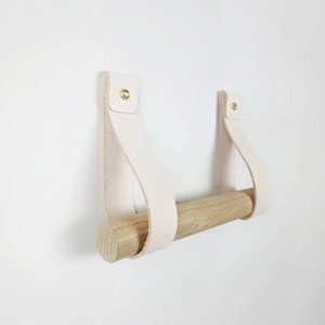 Oak & Leather toilet roll holder