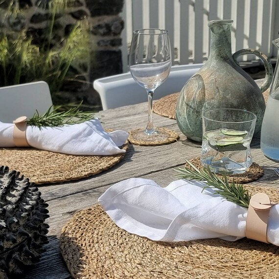 Sets De Table Ronds En Osier Naturel Husalsea - Résistants à La Chaleur - Idéal Salle à Manger Et Restaurant