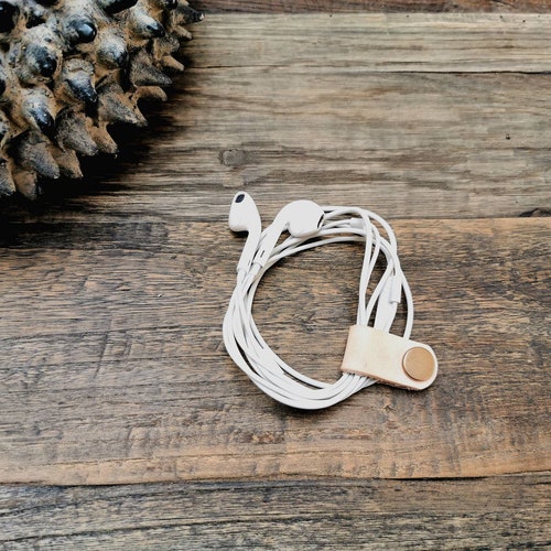 Leather Cable Cord Organiser Headphone Case Leather Holder Etsy