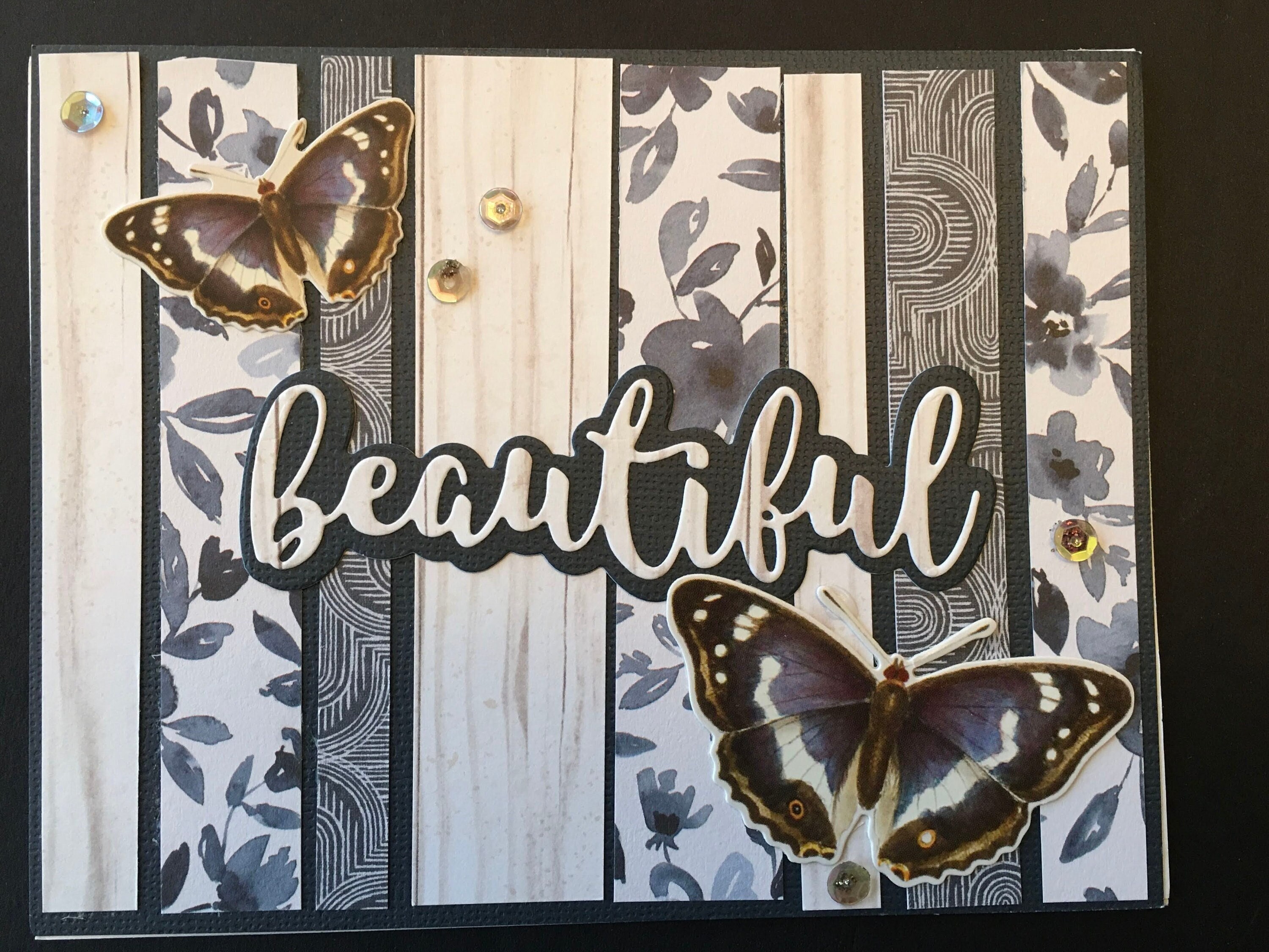 Handmade Butterfly Card, Woodgrain Floral, All Occasion - Etsy