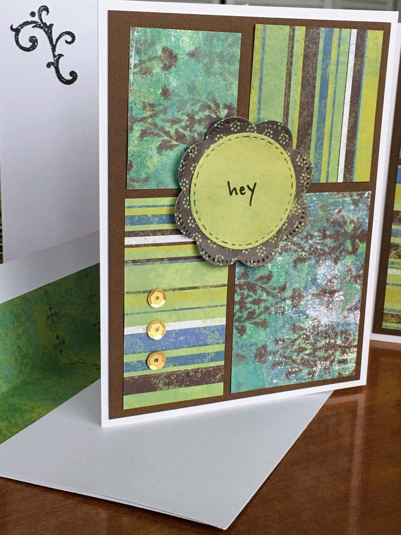 Handmade Cards, Hey, Hello, Hi, Set of 3, Blank Inside - Etsy