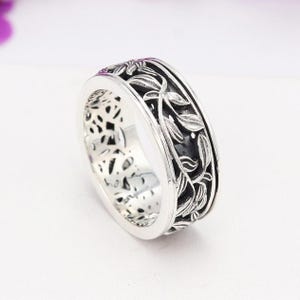 Fidget Ring, Spinner Ring, Anxiety Ring, Sterling Silver Ring, Meditation Ring, Anxiety Thumb Ring, Promise Silver Ring, Men&#39;s Fidget Ring