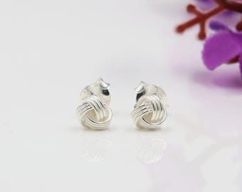 Knot Stud Earrings, 925 Sterling Silver, Minimalist Knot Stud Earrings, Knot Earrings, Simple Stud Earrings, Trendy Earrings, Christmas Gift