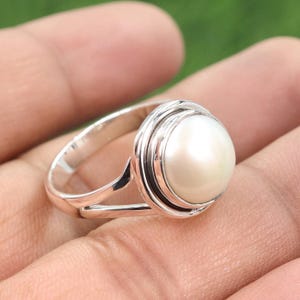 Pearl Ring, Solid Silver Ring, Natural Fresh Water Pearl Ring, Ring For Her, Women Ring, Handmade Ring, Silver Statement Ring For Women