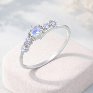 Moonstone Ring, 925 Sterling Silver Ring, Engagement Ring, Minimalist Ring, Promise Ring for Women, Unique Bridal Ring for Her