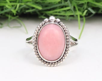 Pink Opal Ring, Sterling Silver Ring, Moonstone Ring, Purple Turquoise Ring, Larimar Ring, Gemstone Ring, Handmade Ring, Women&#39;s Gift Ring
