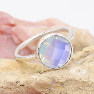 Regenbogen Opal Ring, Sterling Silber Ring, Opal Ring für Frauen, Opal Edelstein Ring, Geburtsstein Ring, handgemachter Ring, Frauen Ring, Geschenk für sie