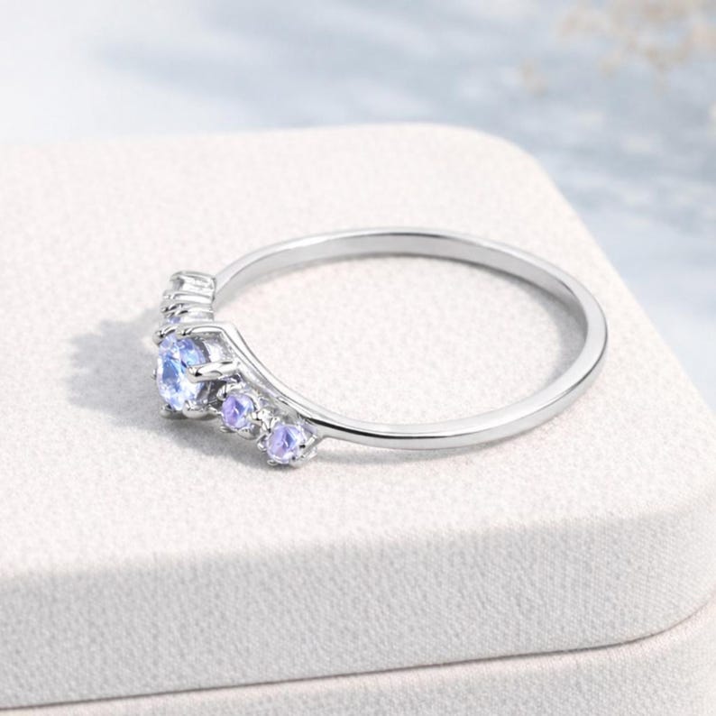 Moonstone Ring, 925 Sterling Silver Ring, Engagement Ring, Minimalist Ring, Promise Ring for Women, Unique Bridal Ring for Her