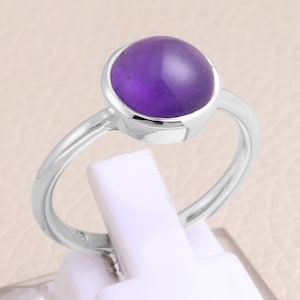 Amethyst Ring, Sterling Silver Ring, February Birthstone Ring, Handmade Sterling Silver Ring, Minimalist Ring, Women Ring, Valentine Gift