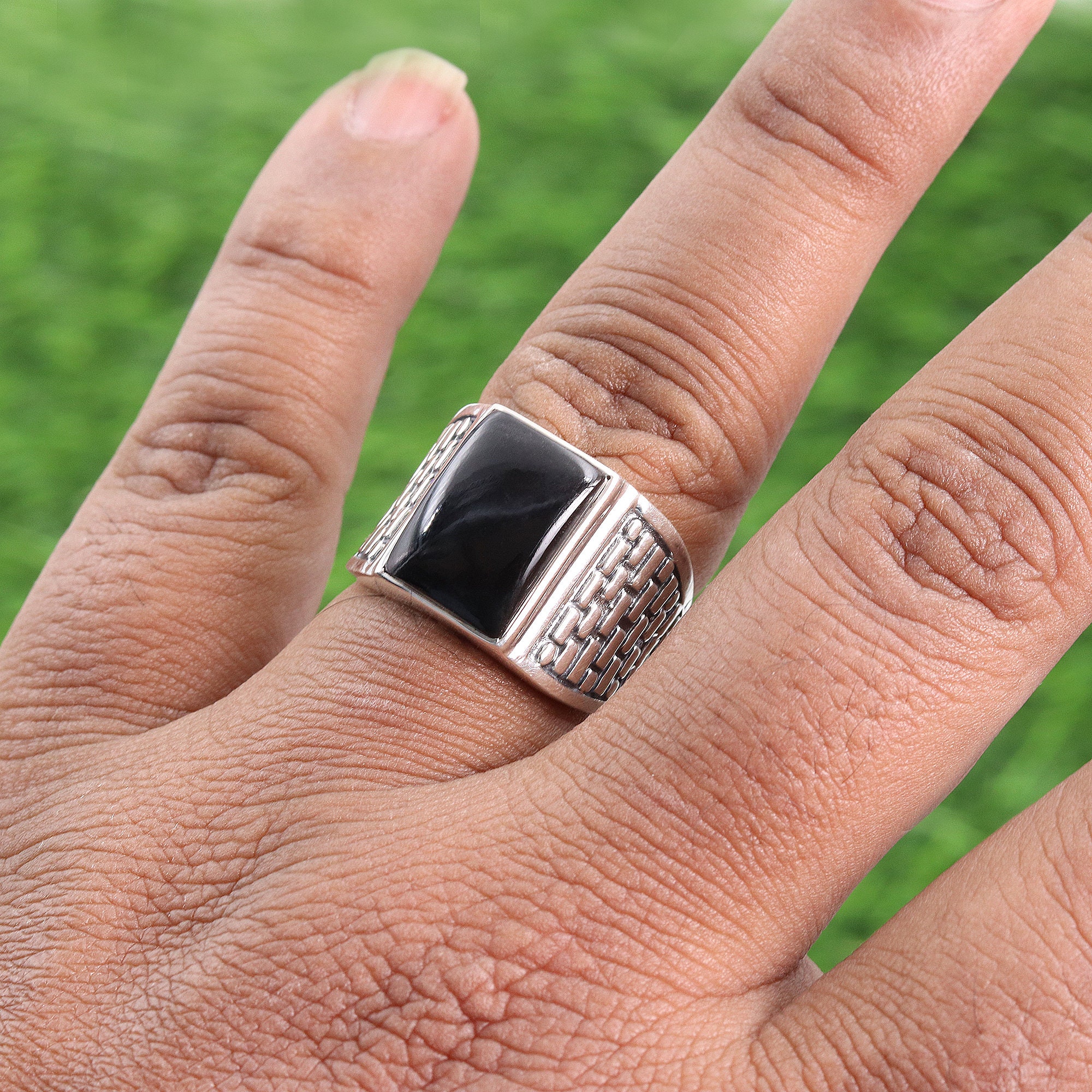 Mens Silver Ring, Black Stone Ring, Onyx Ring Man, Mens Signet Ring, Square  Onyx Ring, Black Signet Ring, Statement Ring Men, Gemstone Ring - Etsy |  Rings for men, Onyx ring men,