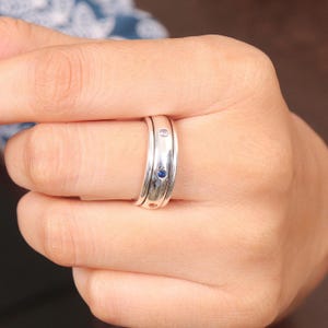 7 Chakra Ring, Solid Silver Ring, Anxiety Ring, Meditation Ring, Band Silver Ring, Yoga Ring, Fidget Ring, Anxiety Ring, Spinner Ring