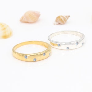 Moonstone Ring, Solid Sterling Silver Ring, Engagement Ring, Dainty Gold Wedding Band, Perfect Stacking Rings, Christmas Gift for Her