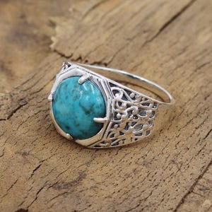 Men&#39;s Rings, Sterling Silver Ring, Arizona Turquoise Rings, Handmade Rings, Dad&#39;s Gift Ring, Best Gift For Him, Statement Ring For Men