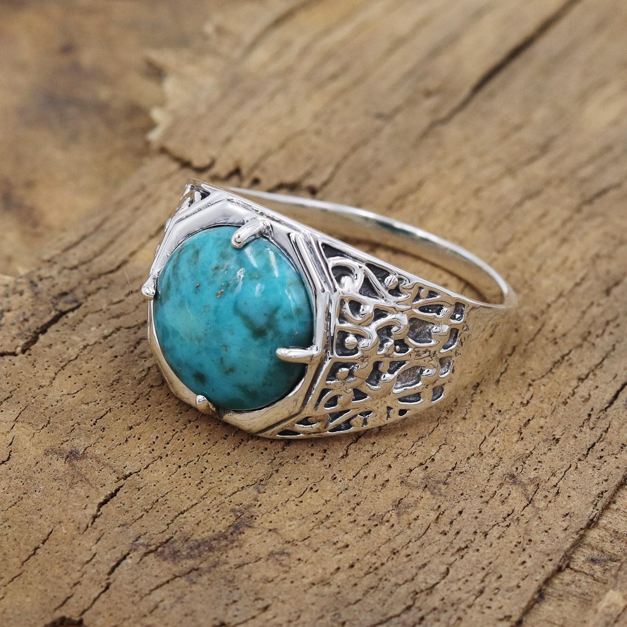 Men's Rings, Sterling Silver Ring, Arizona Turquoise Rings