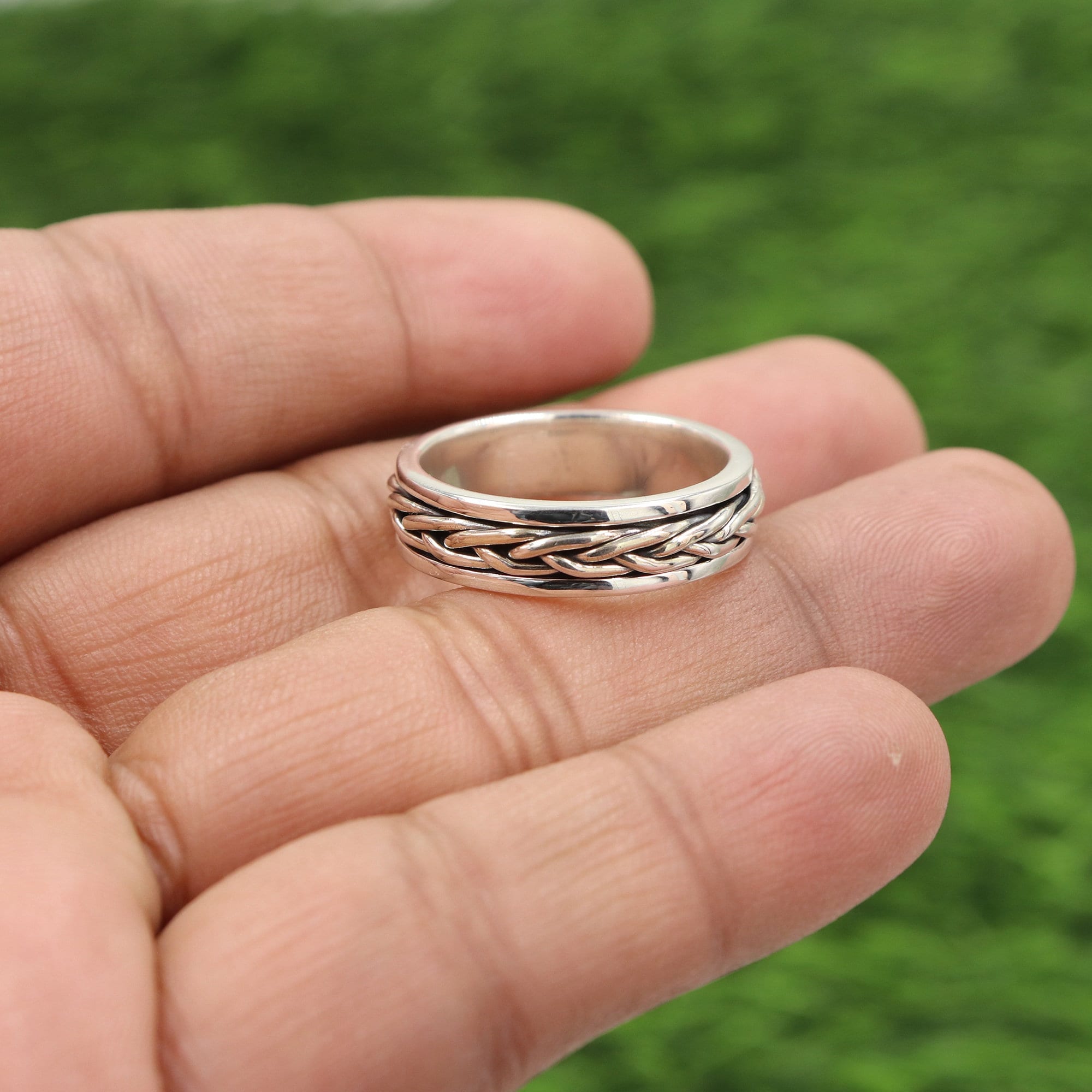 Anillo de ansiedad Fidget para mujer y hombr, Color dorado, Spinner