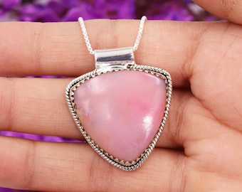 Roze opaal hanger ketting in sterling zilver - Perfect cadeau voor haar