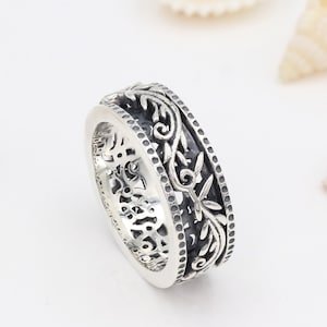 Anxiety Thumb Ring, Sterling Silver Ring, Promise Silver Ring, Men&#39;s Fidget Ring, Fidget Ring, Spinner Ring, Anxiety Ring,  Meditation Ring