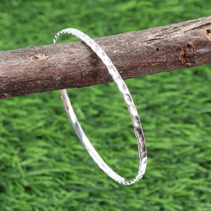 Hammered Silver Bangles, Sterling Silver Bangles, Silver Bangle For Women, Oxidized Bangles, Stacking Bangles, Bangles for Christmas Gift