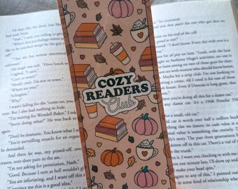Cozy Readers Club, Bookmark, Cute Bookmark, Booklover, Cute Fall Bookmark