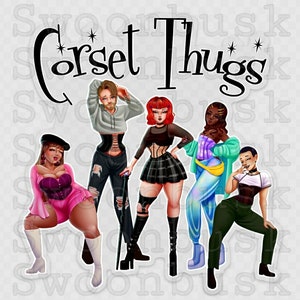 Corset Thugs (clear sticker)