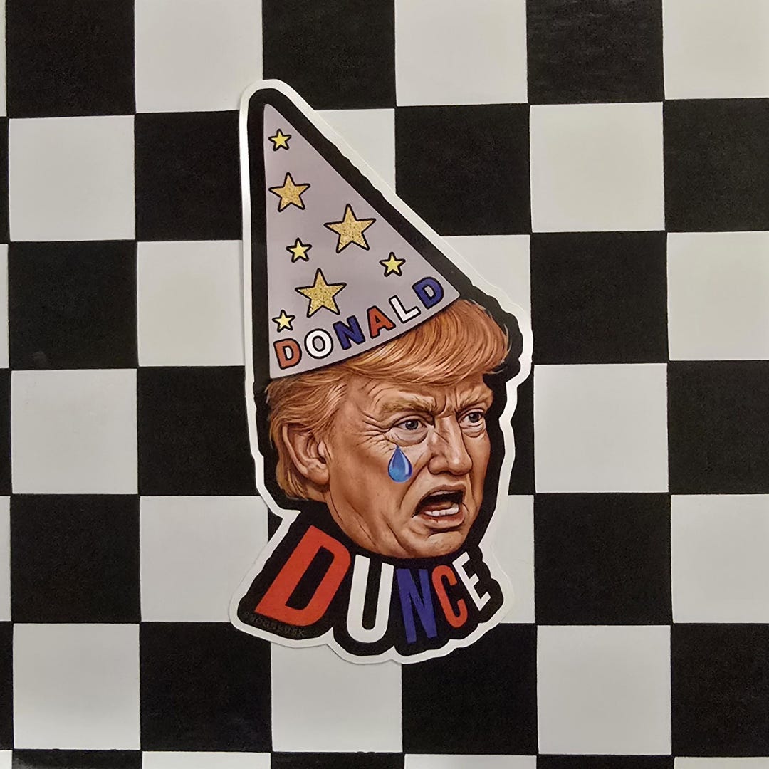 Dunce Sticker Donald Dunce Vinyl Sticker - Etsy
