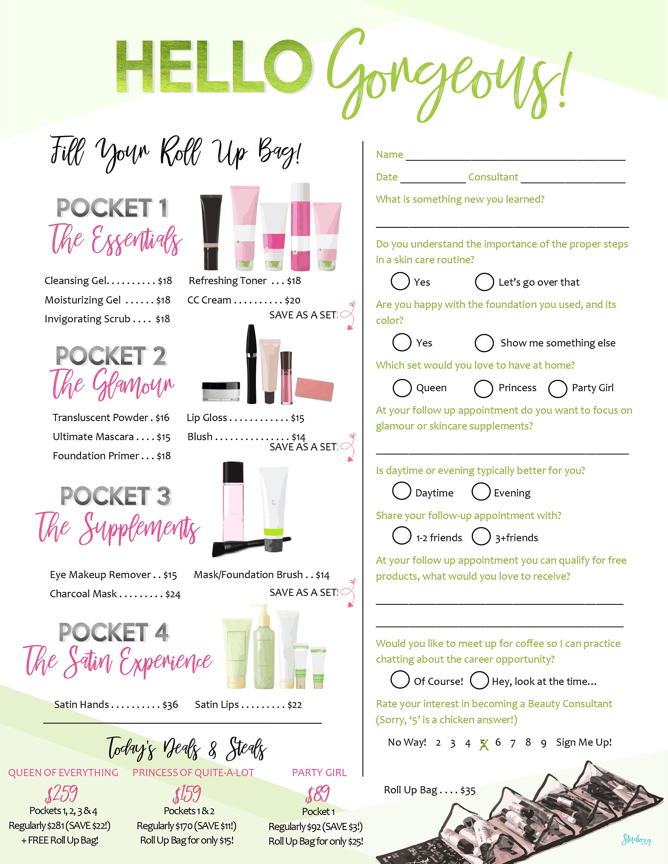 Party Closing Sheets Mary Kay Hello Direct Sales Etsy