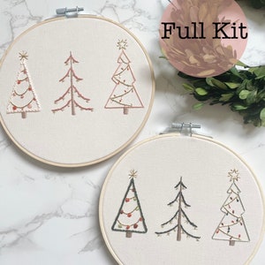 Merry Christmas Trees Embroidery Kit | DIY Embroidery Kit