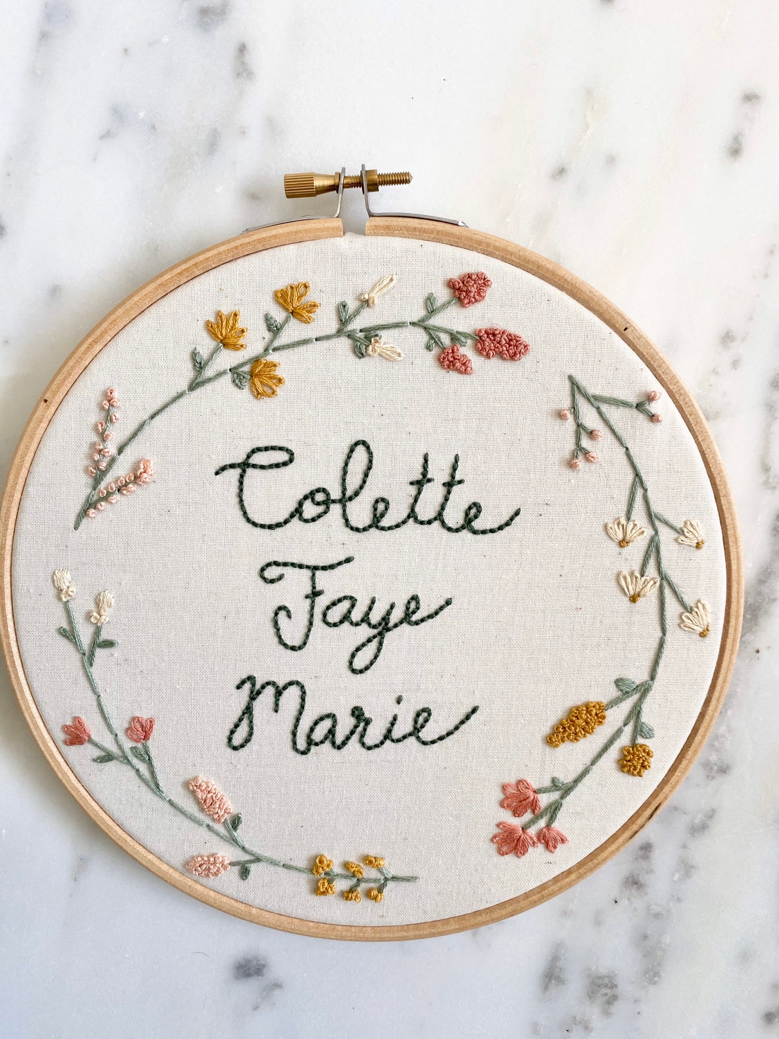 Custom Name Embroidery Hoop Custom Baby Name Embroidery Etsy