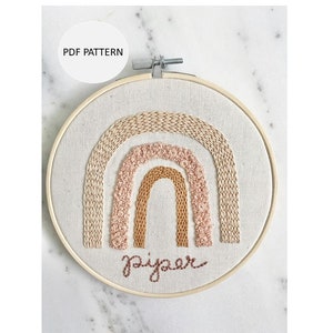 Rainbow Custom Name Embroidery Pattern