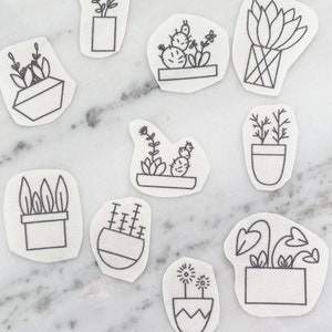 Succulent Stick and Stitch Embroidery Pack