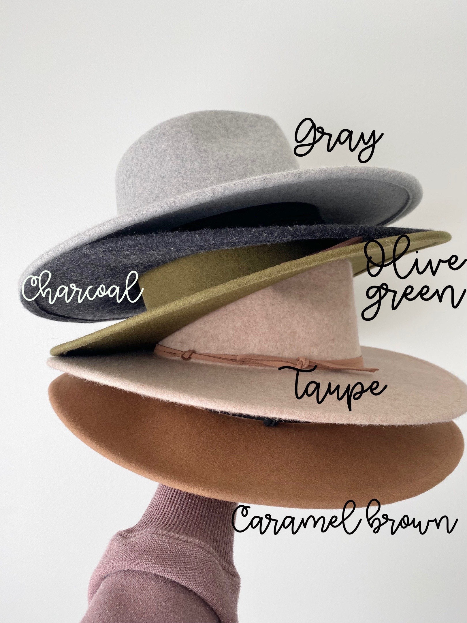 A custom Bri Moore Creations Cream Felt Hat with Embroidered Design Custom Burned Western Hat – Wide Brim Wool Felt With Floral  main image 3