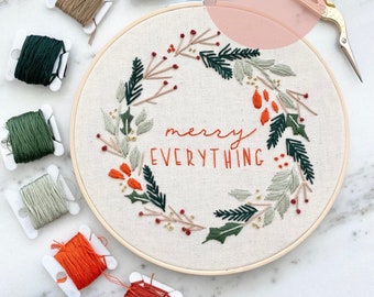 Merry Everything Embroidery Kit | DIY Embroidery Kit