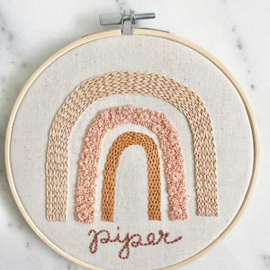 Rainbow Custom Name Embroidery Hoop