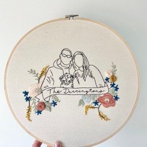 Custom Embroidered Line Portrait