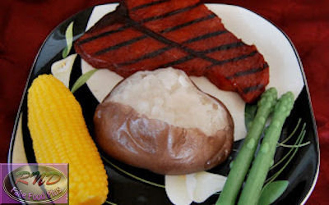 Grilled Steak Dinner, Wax, Fake Food, Display, Faux Food, Props, Etsy