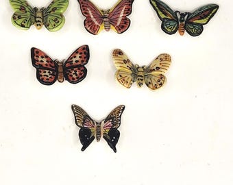 Miniature Porcelain Butterfly's, Set of 6 Each