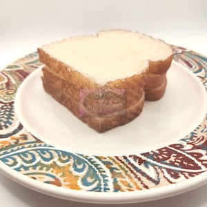 White Bread, Wax Fake Food, Props, Set of 3 Slices