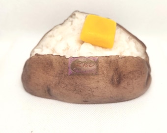Fake Baked Potato With Butter Pat, Wax Fake Food, Movie Prop, Display. Theatrical Prop, Hand Crafted