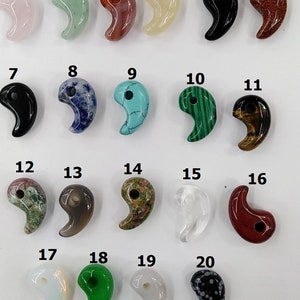 5pcs/lot- 14x22mm Stone 太极,Yin Yang,comma Pendant Charm- opalite,blue turquoise,rose quartz,green aventurine,tiger eye,yellow jade